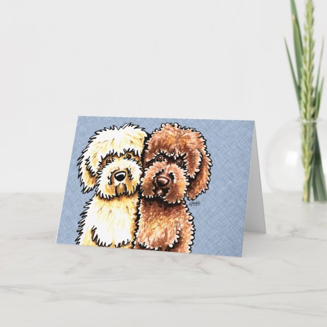 Cream Chocolate Labradoodles Card (Front)