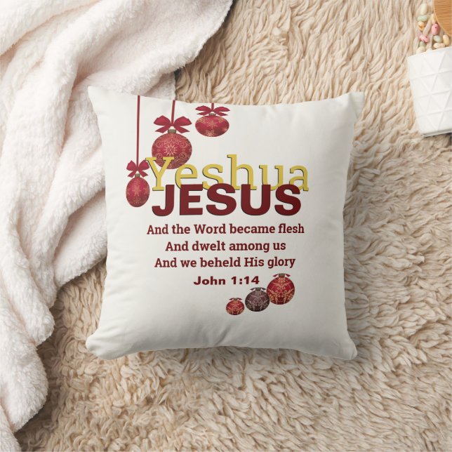 Cream Christian YESHUA JESUS Christmas Cushion (Blanket)