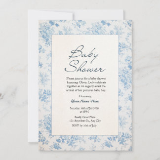 Cream Classic Traditional Baby Shower invitations