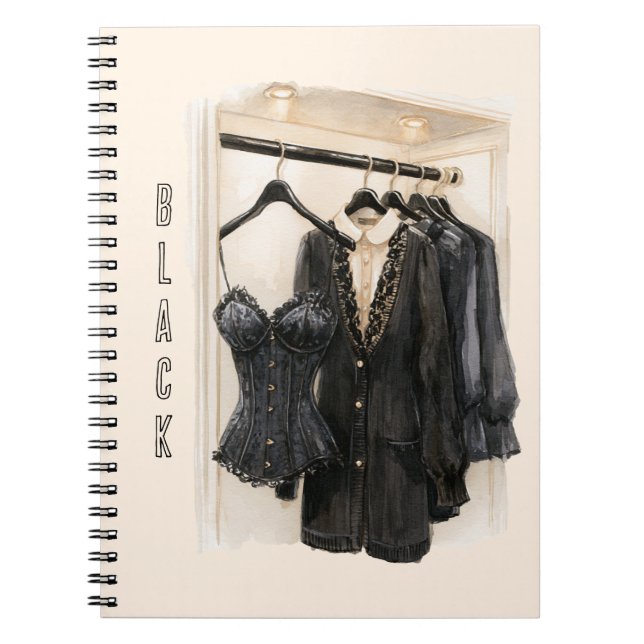 Cream Closet Black Corset Blouses Notebook (Front)