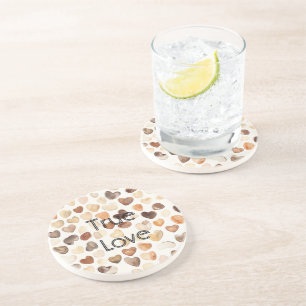 Cream Coffee Heart Beans Coaster