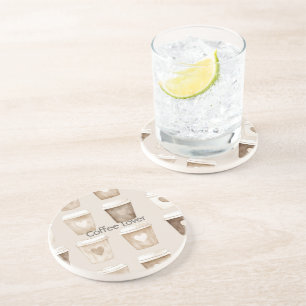 Cream Coffee Heart Cups Coaster