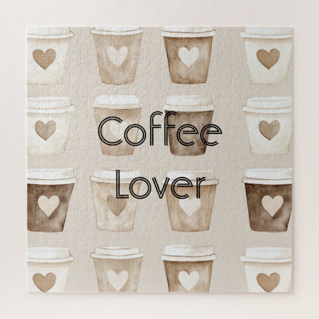 Cream Coffee Heart Cups   Jigsaw Puzzle (Vertical)