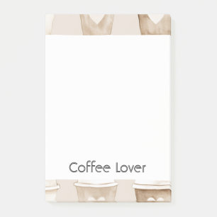 Cream Coffee Heart Cups Post-it Notes