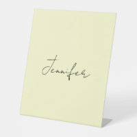 Cream color elegant modern minimalist plain name