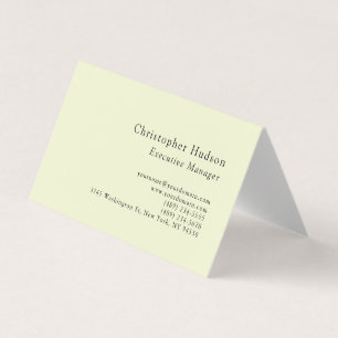 Cream Color Minimalist Modern Simple Plain Business Card