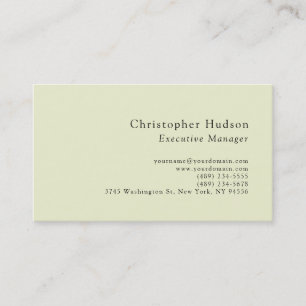 Cream Color Minimalist Modern Simple Plain Business Card