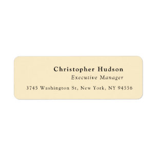 Cream Color Minimalist Modern Simple Plain  Return Address Label