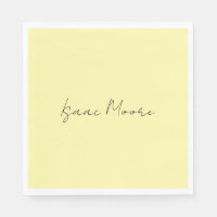 Cream Color Plain Elegant Script Calligraphy Name