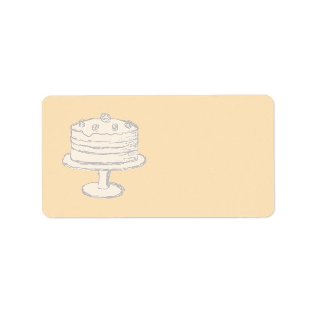 Cream Colour Cake on Beige Background. Label (Front)
