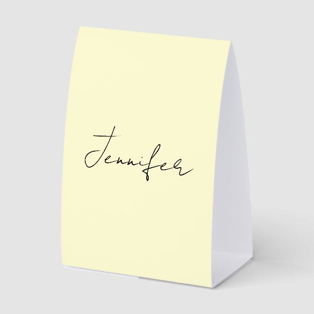 Cream colour elegant modern minimalist plain name (Front)