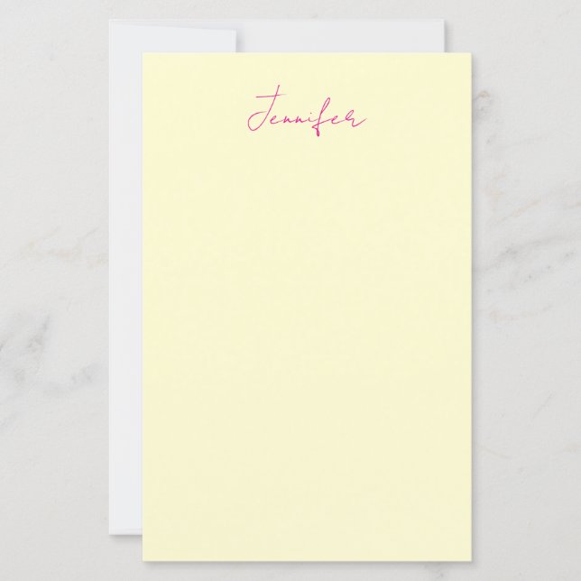 Cream colour elegant modern minimalist plain name (Front)