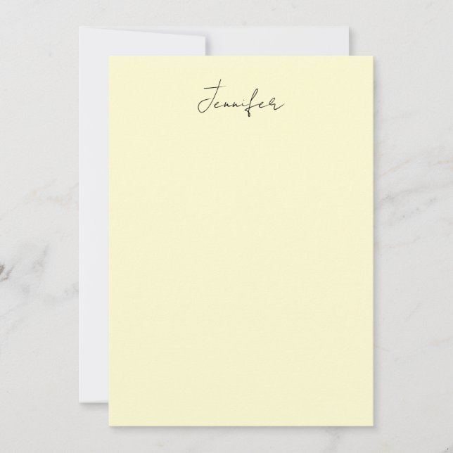 Cream colour elegant modern minimalist plain name card (Front)