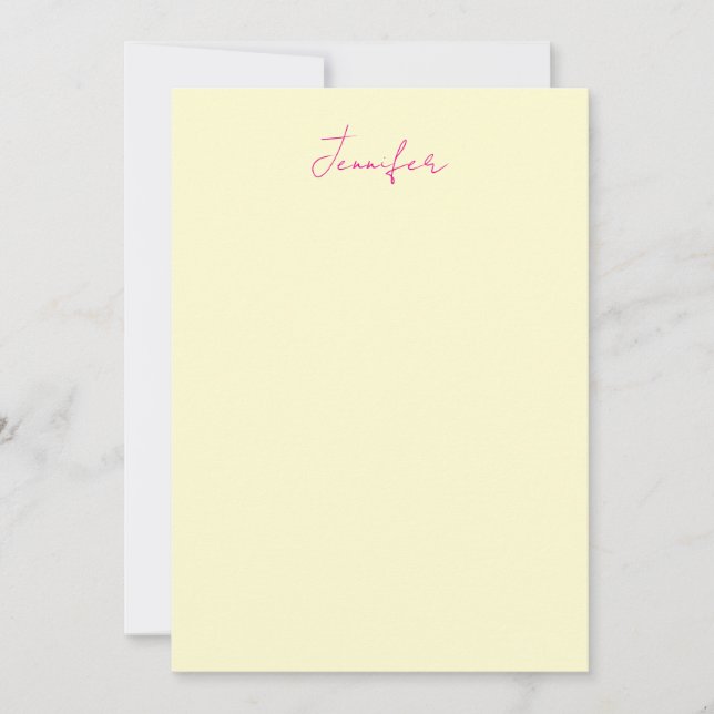 Cream colour elegant modern minimalist plain name card (Front)