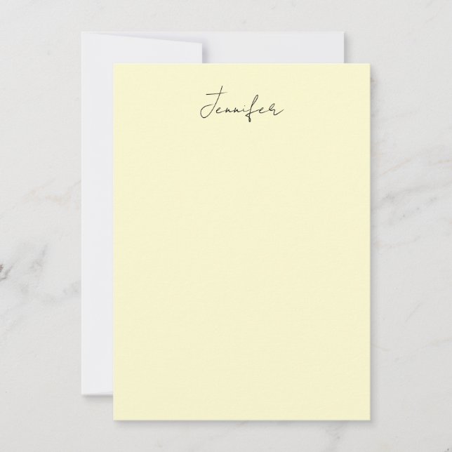 Cream colour elegant modern minimalist plain name card (Front)