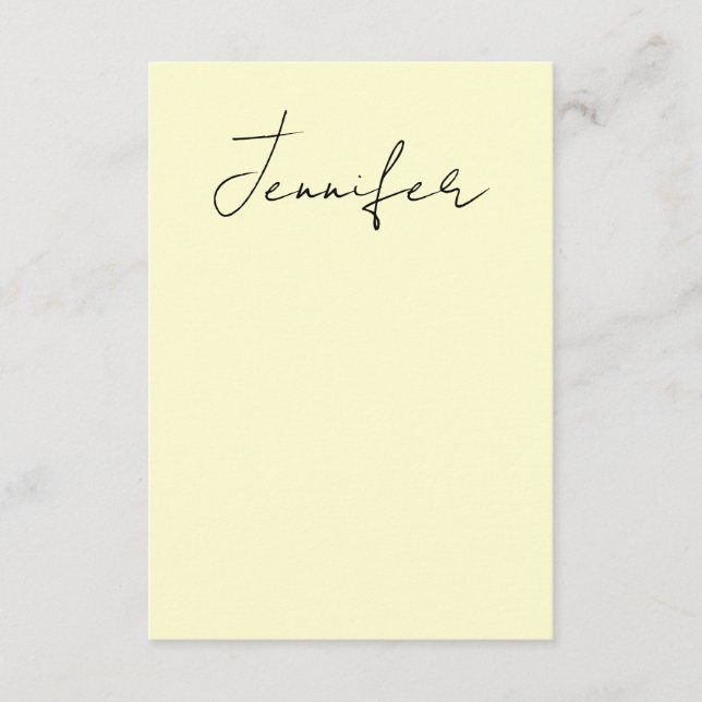 Cream colour elegant modern minimalist plain name enclosure card (Front)