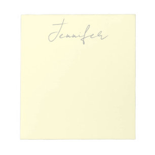 Cream colour elegant modern minimalist plain name notepad
