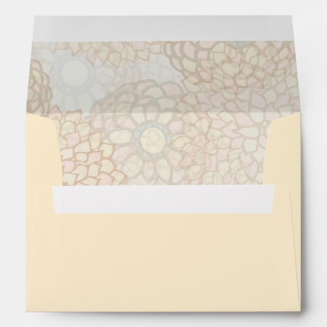Cream Colour Floral Design Envelopes (Back (Bottom))