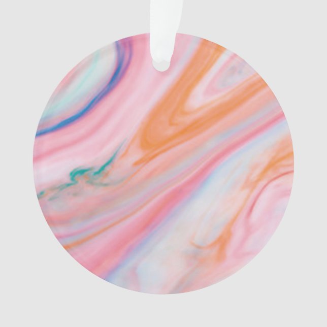  cream colour  marble Acrylic Circle Ornamen Ornament (Front)