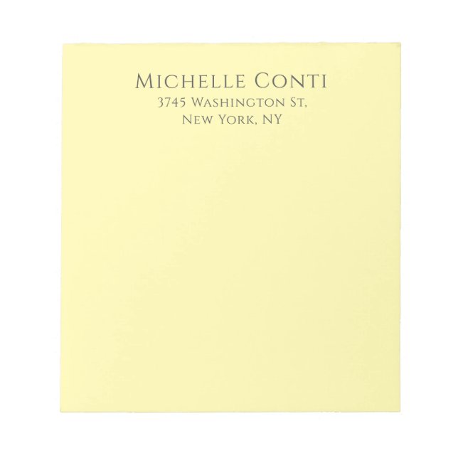 Cream Colour Minimalist Plain Elegant Modern  Notepad (Front)