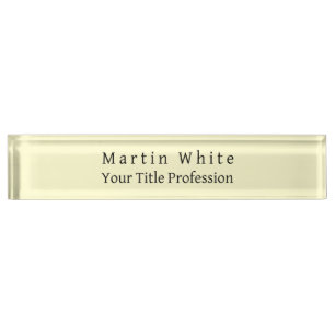 Cream Colour Plain Elegant Professional Modern Nameplate