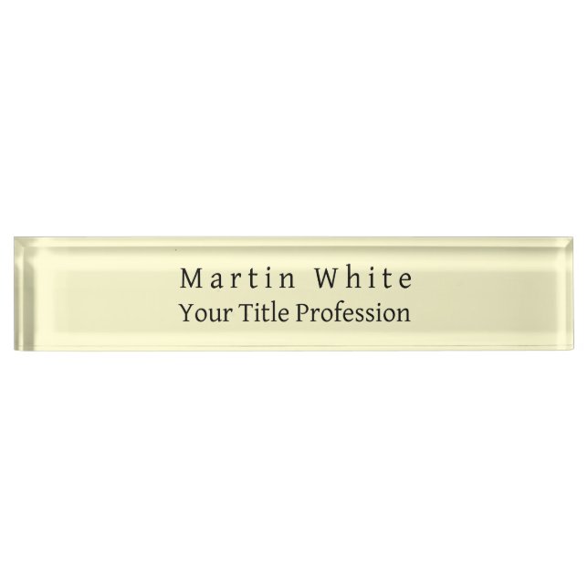 Cream Colour Plain Elegant Professional Modern Nameplate (Front)