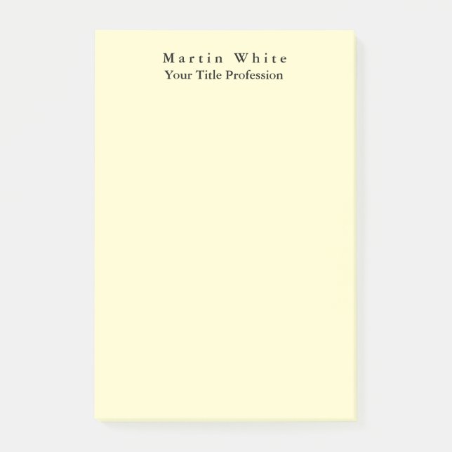 Cream Colour Plain Elegant Professional Modern Post-it Notes (Front)
