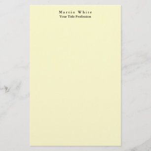 Cream Colour Plain Elegant Professional Modern Stationery