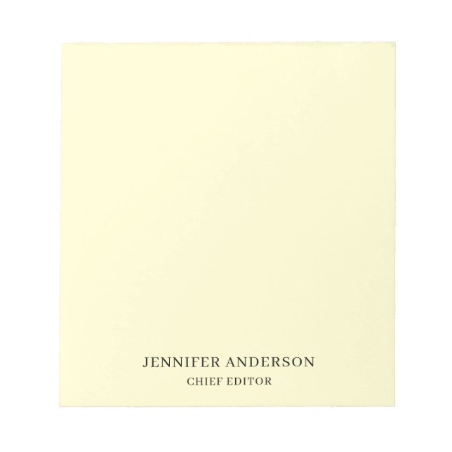 Cream Colour Professional Modern Plain Minimalist Notepad (Front)