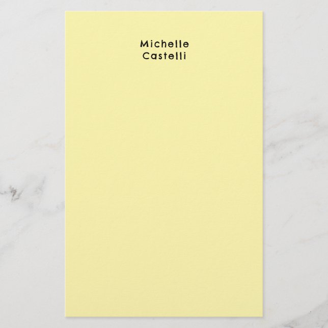 Cream Colour Professional Unique Classic Your Name Stationery (Front)