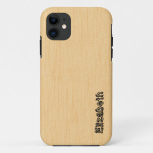 Cream Colour Wood Grain Background iPhone 11 Case