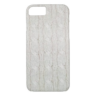 cream coloured cable knit pattern iPhone 8/7 case