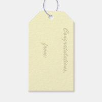 Cream-Coloured Congratulations Gift Tag