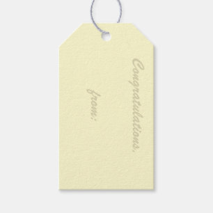 Cream-Coloured Congratulations Gift Tag