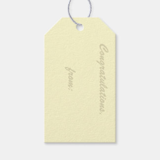 Cream-Coloured Congratulations Gift Tag