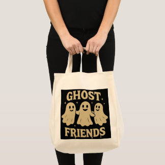 Cream Coloured Ghost Friends Tote Bag