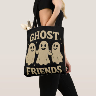 Cream Coloured Ghost Friends Tote Bag