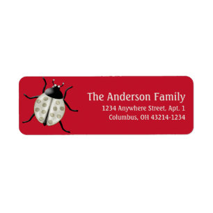Cream Coloured Ladybug d3 Cute Address Labels