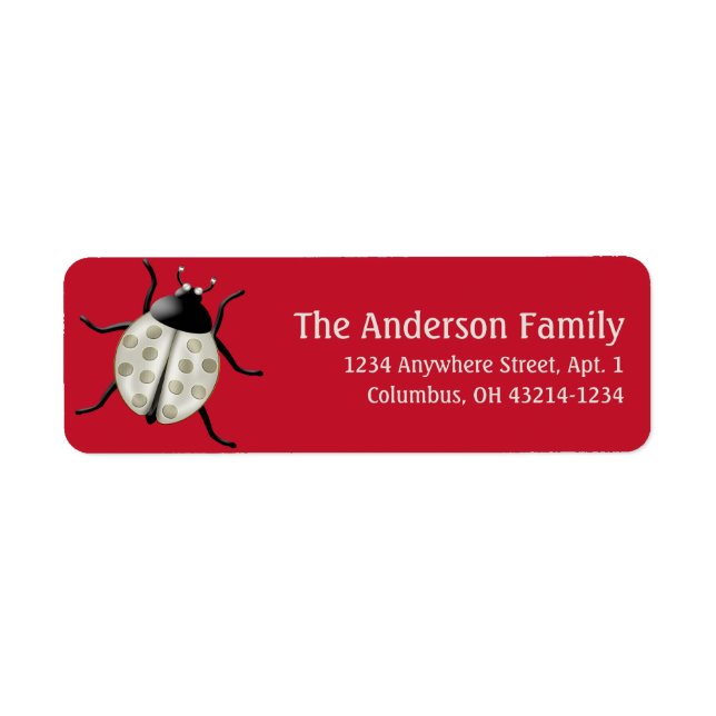 Cream Coloured Ladybug d3 Cute Address Labels (Front)