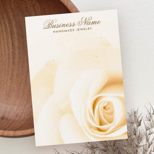 Cream coloured rose elegant earring display cards (Creator Uploaded)