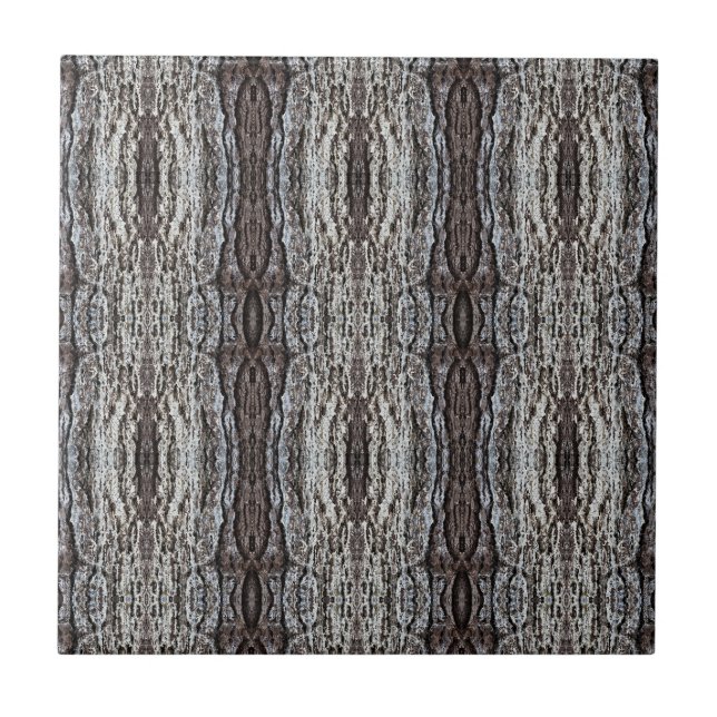 Cream Cookie Tree Bark Patterned 4.25 Square Ceramic Tile (Front)