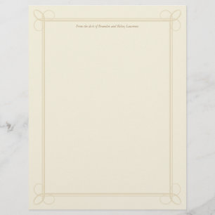 Cream Custom Stationery w/ Signature Heading Text