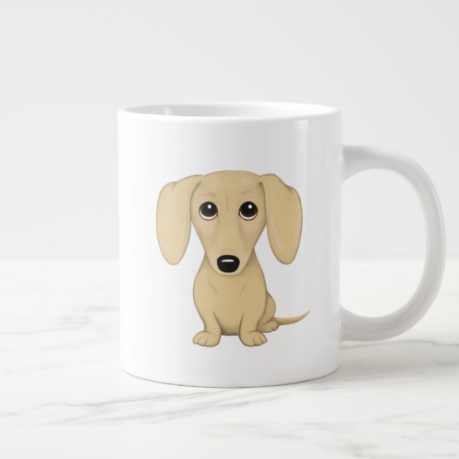 Cream Dachshund | Cute Wiener Dog Lover's Large Coffee Mug (Right)
