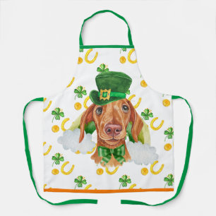 Cream Dachshund Holiday Decor St Patrick's Day Dog Apron