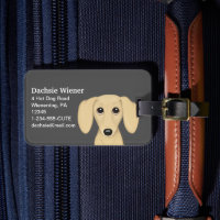 Cream Dachshund Wiener Dog Cartoon Personalised