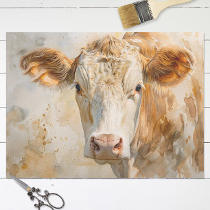 Cream Dairy Cow Decoupage Tissue Paper