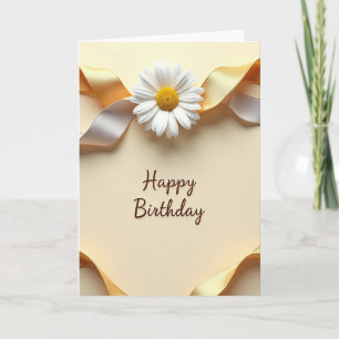 Cream Daisy Birthday Card