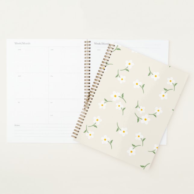 Cream Daisy Daily Planner |Botanical Organisation  (Display)
