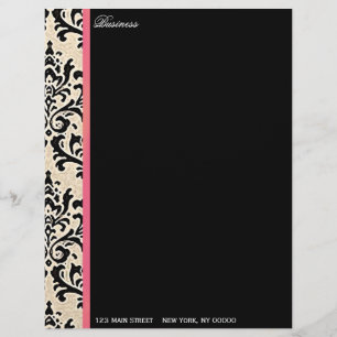 Cream Damask ~ Business / Personal Letterhead