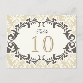 Cream Damask Table Number Postcard